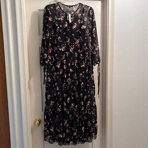 NWT Madewell Floral Midi Dress Size: Small